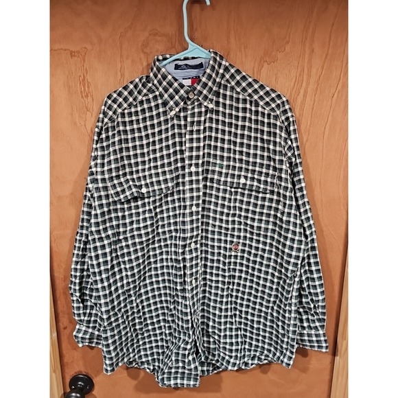 Tommy Hilfiger Other - VTG Tommy Hilfiger Shirt Mens Small Button Up Green White Plaid